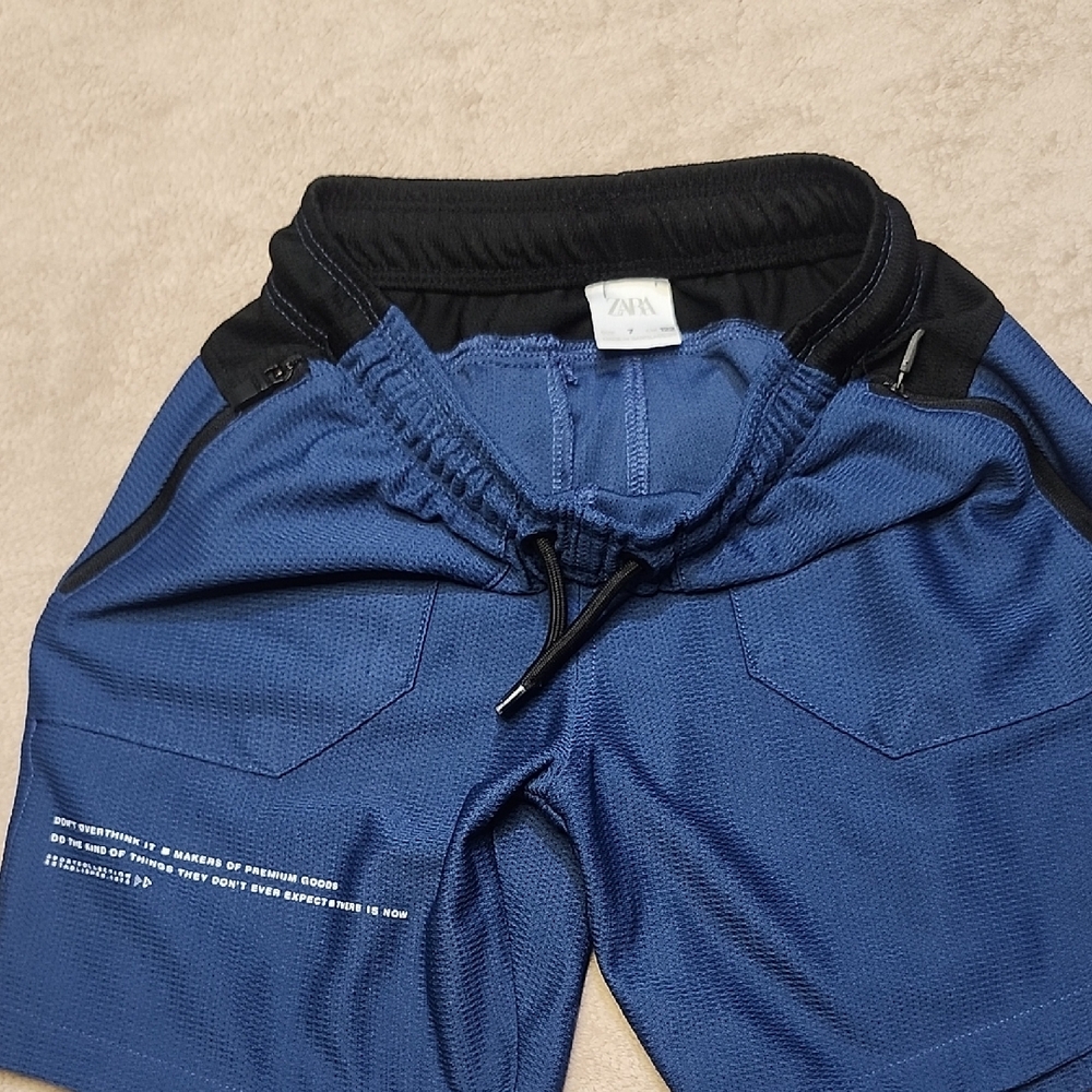 Zara Blue and Black Athletic Shorts